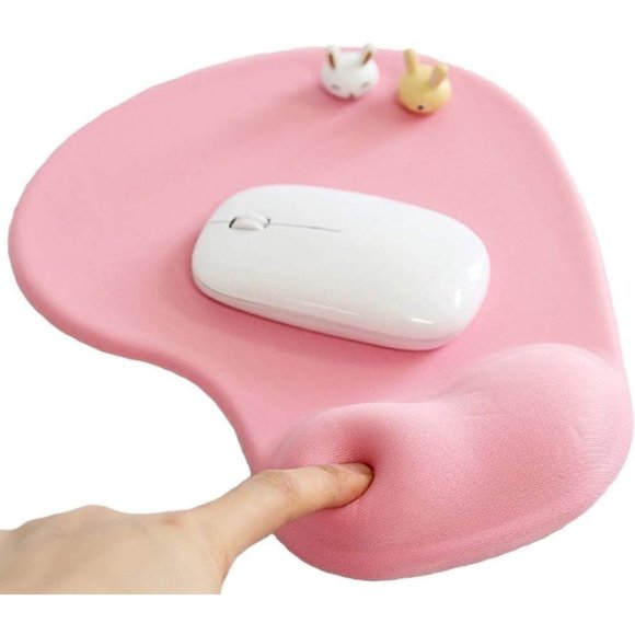 Pink Rubber Base Ergonomic Gaming Desktop Mouse Pad Wrist Rest for Laptop